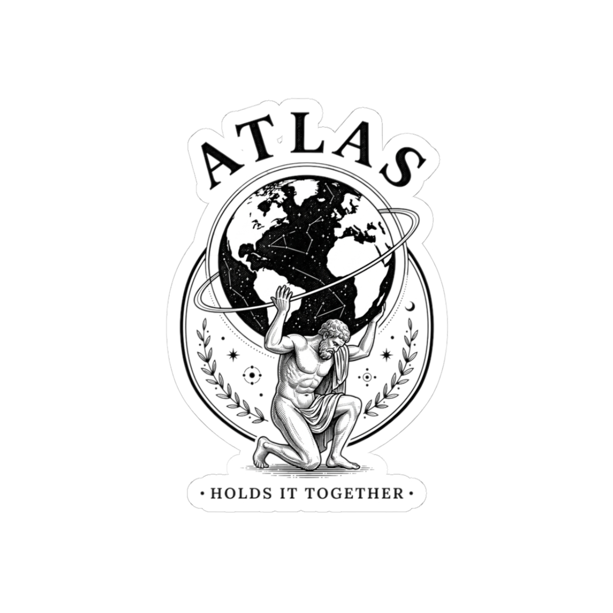 Atlas Greek Mythology Kiss-Cut Sticker