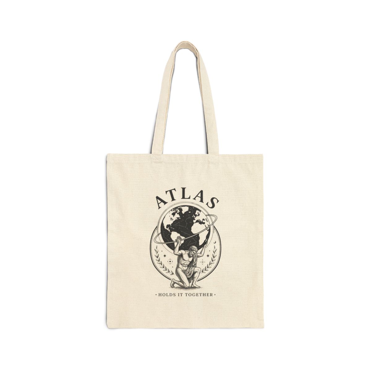 Atlas Dark Academia Heavy Canvas Tote