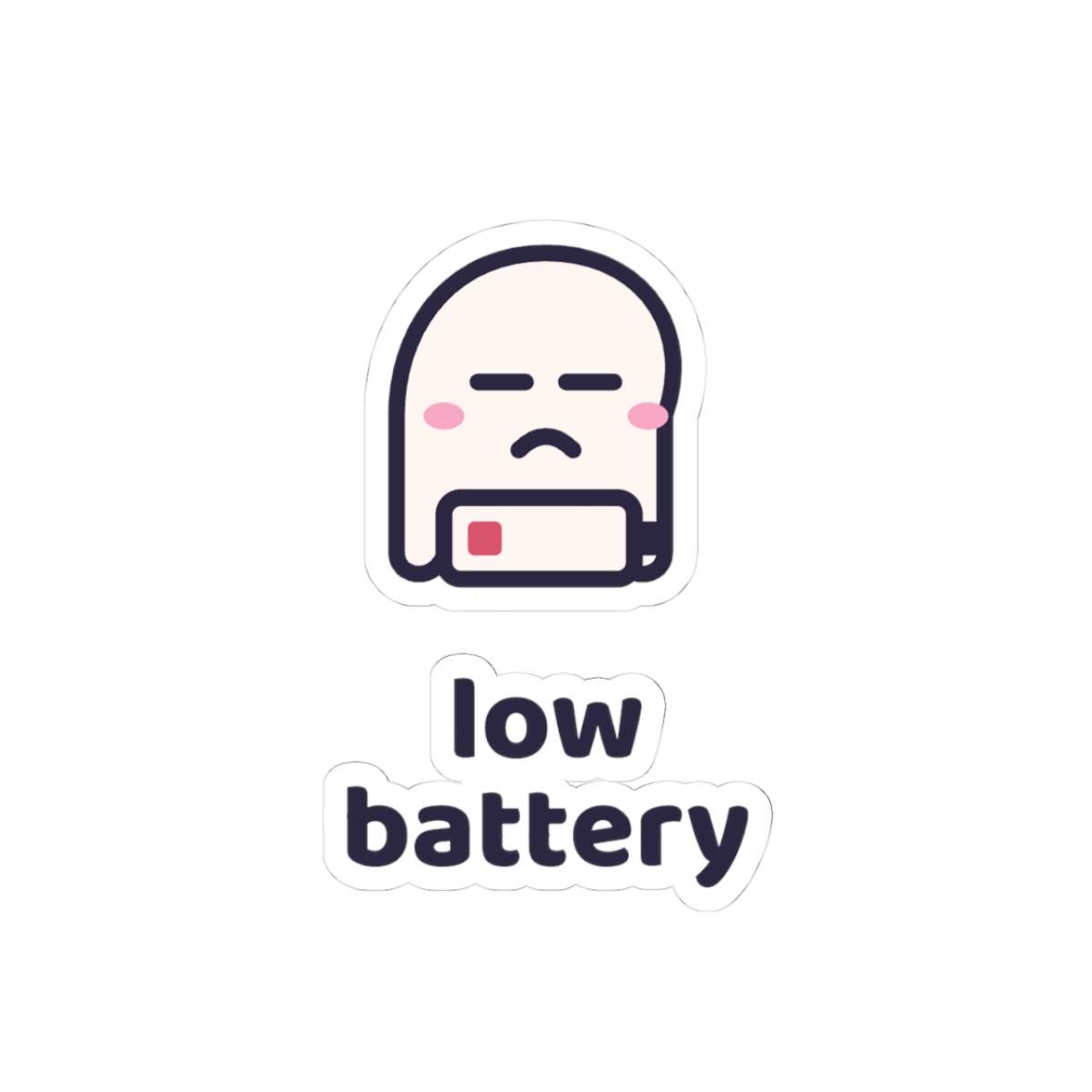 Low Battery Sleepy Ghost Kiss-Cut Decal