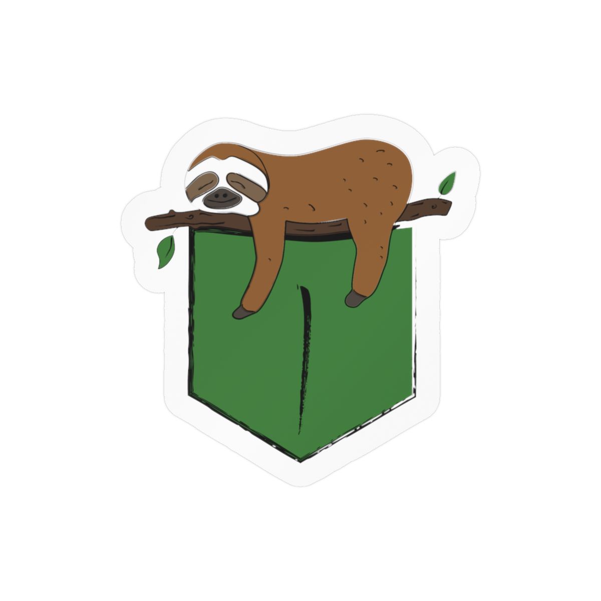 Sleeping Sloth on Pocket Kiss-Cut Vinyl Decal